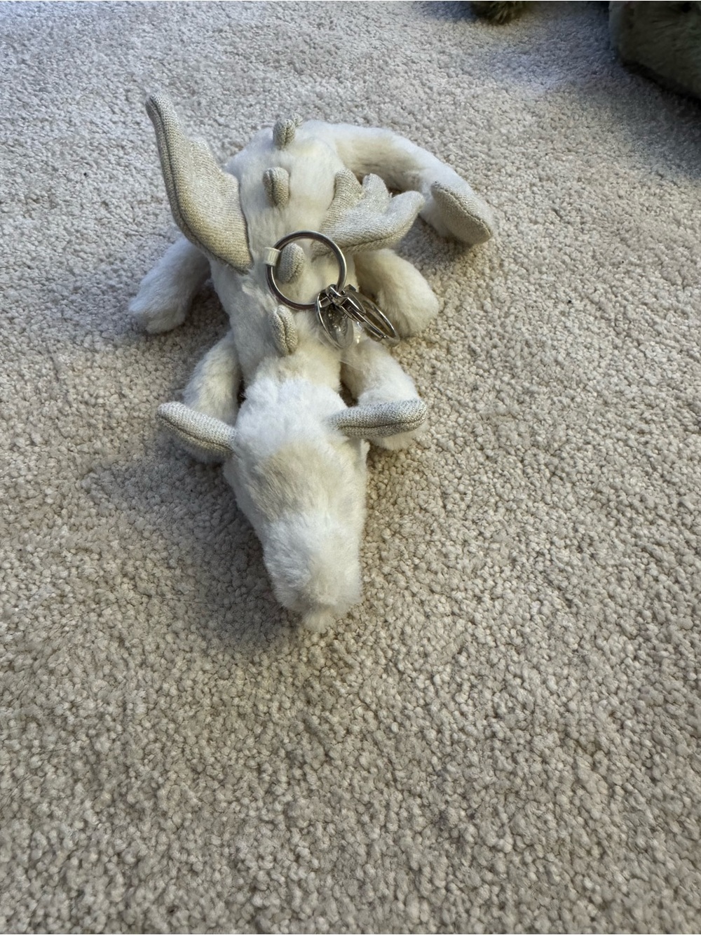 Jellycat Cream Plush Dragon Keyring Charm